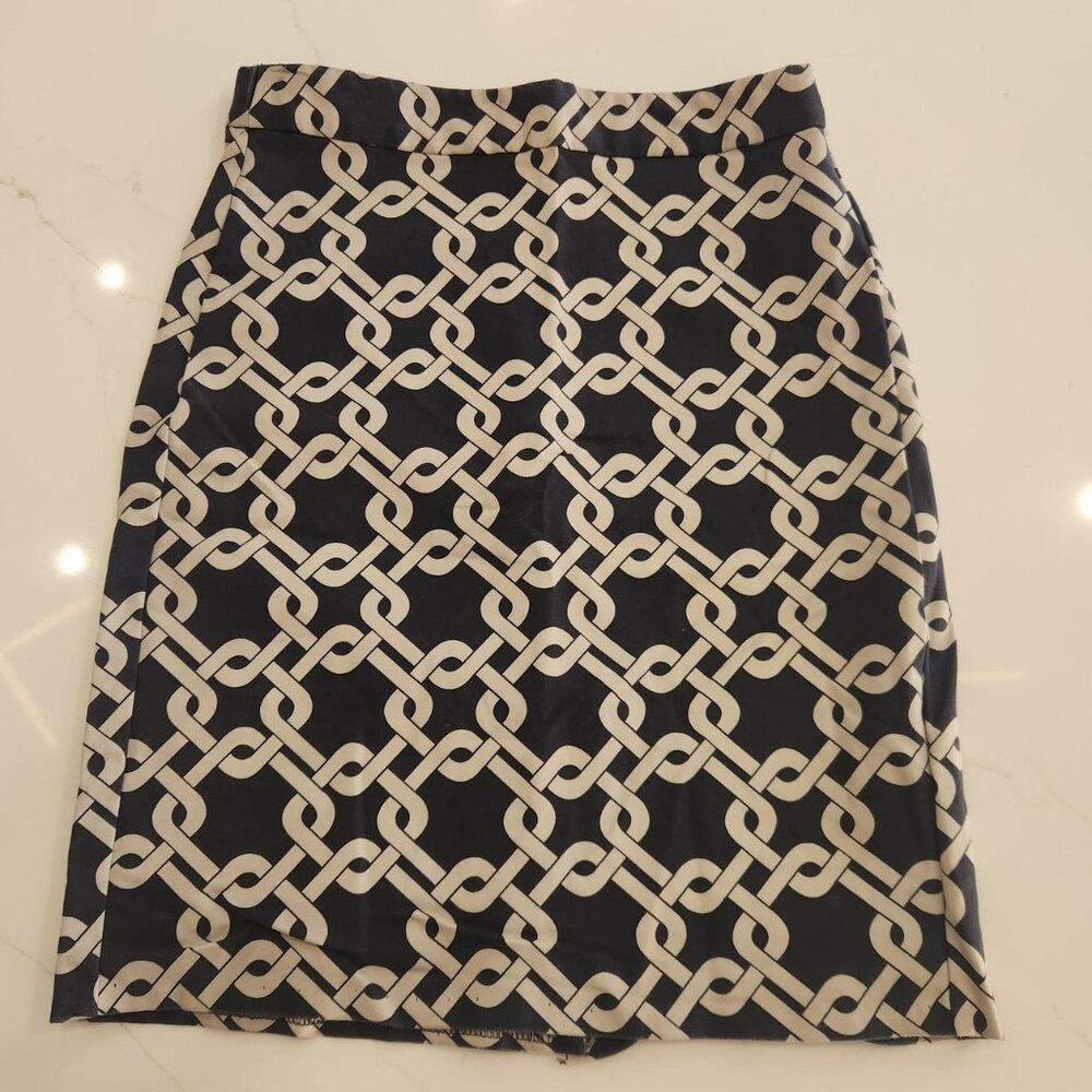Banana Republic Sz 0P Pencil Straight Skirt Cotton Blend Career Office Chainlink